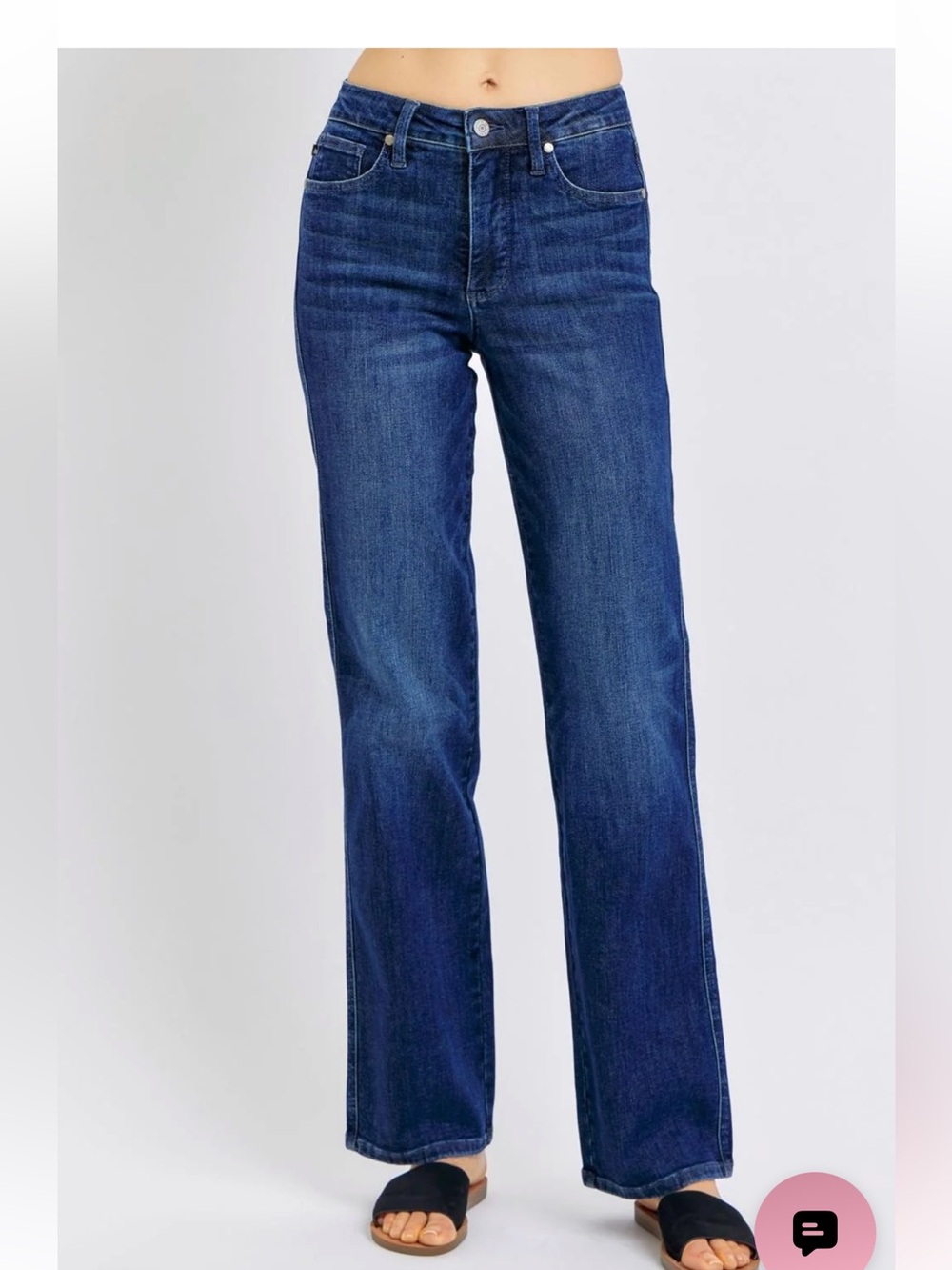 Judy Blue Mid-Rise Tummy Control Straight Leg Jeans Dark Wash size 5/27
